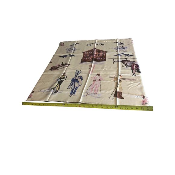 Clementine Sleepwear Ski Club Silk Scarf 90 - New in Box - Picture 6 of 6